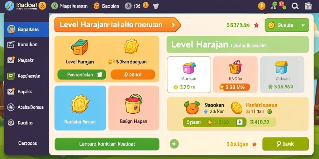 Level yang menantang dengan berbagai rintangan.